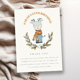 Tarjeta De Agradecimiento Reno de invierno de sudor feo y lindo cualquier ed