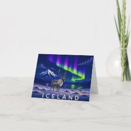 Tarjeta de agradecimiento reno luces del norte Isl