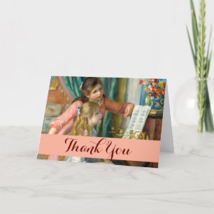 Tarjeta De Agradecimiento Renoir Dos Niñas en el Piano Imprimir Música Arte