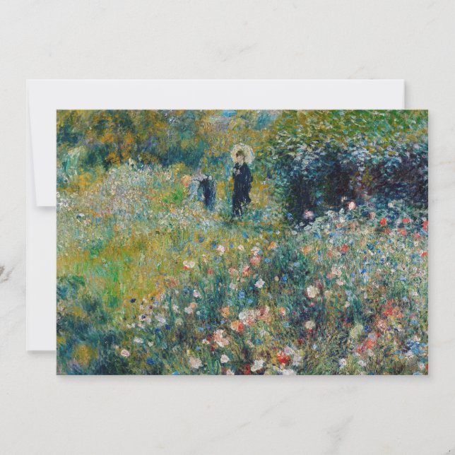 Tarjeta De Agradecimiento Renoir - Mujer con sombrilla en un jardín (Anverso)