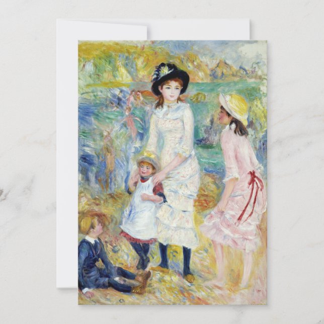 Tarjeta De Agradecimiento Renoir - Niños en la orilla del mar, Guernsey (Anverso)