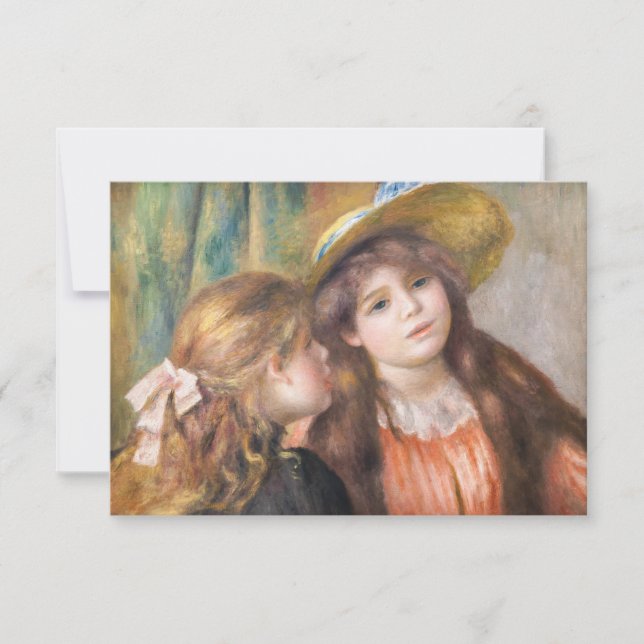 Tarjeta De Agradecimiento Renoir - Retrato de dos niñas pequeñas (Anverso)