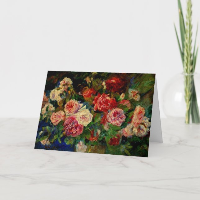 Tarjeta De Agradecimiento Renoir - Rosas (Anverso)
