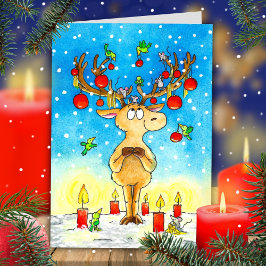 Tarjeta De Agradecimiento Renos de Navidad