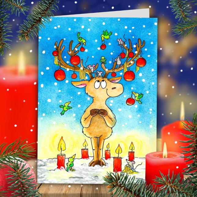 Tarjeta De Agradecimiento Renos de Navidad (Subido por el creador)