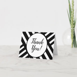Tarjeta De Agradecimiento Rentado en blanco y negro, cartas "Gracias" de los