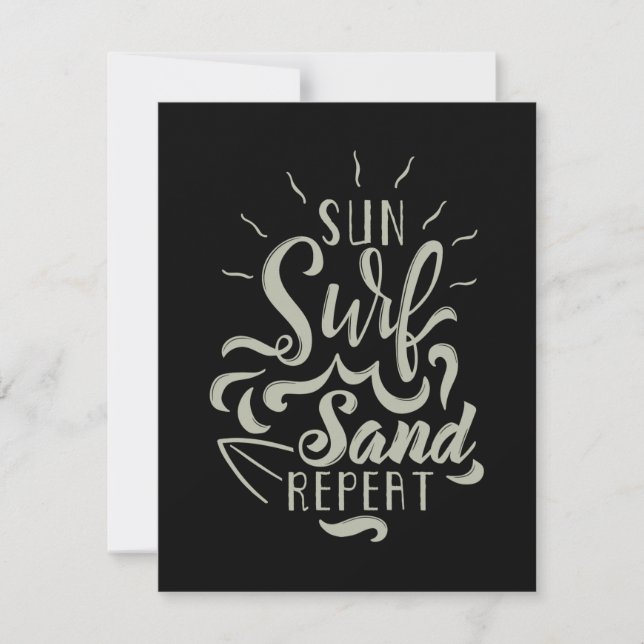 Tarjeta De Agradecimiento Repetir la arena de Sun Surf (Anverso)