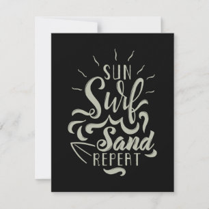Tarjeta De Agradecimiento Repetir la arena de Sun Surf
