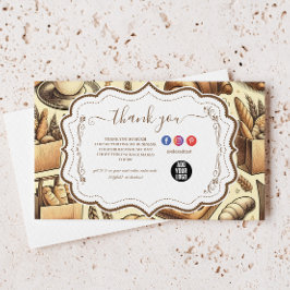Tarjeta De Agradecimiento Repostería de Cabaña Acogedora