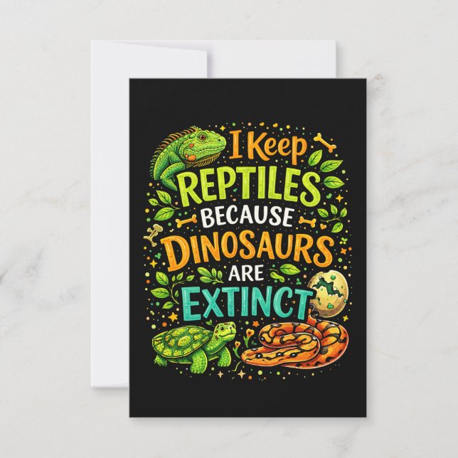 Tarjeta De Agradecimiento Reptiles Rule (Anverso)