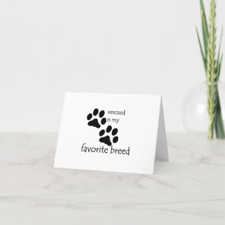 Tarjeta De Agradecimiento "Rescatado es mi raza favorita" Gracias Cartas