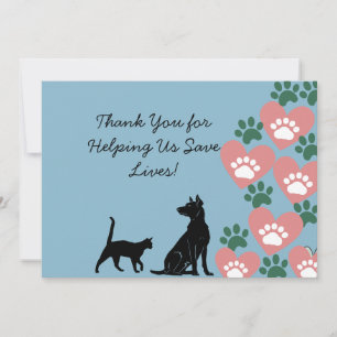 Tarjeta De Agradecimiento Rescate de animales perros y gatos