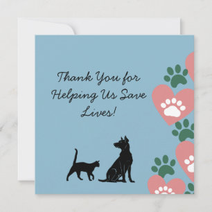 Tarjeta De Agradecimiento Rescate de animales perros y gatos
