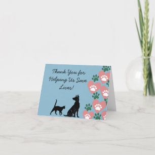Tarjeta De Agradecimiento Rescate de animales perros y gatos