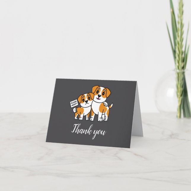 Tarjeta De Agradecimiento Rescate de perros animales (Anverso)