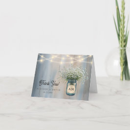 Tarjeta De Agradecimiento Respiración de un bebé ruso Mason Jar Boda Gracias