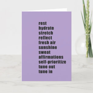 Tarjeta De Agradecimiento Rest Hydrate Stretch Refleja Sunshine Sweat