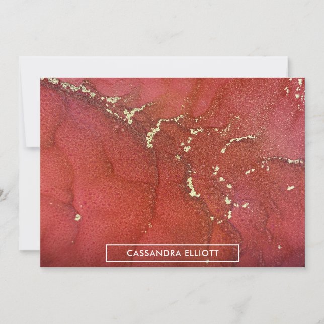 Tarjeta De Agradecimiento Resumen Arte Líquido De Tinta De Alcohol Brillante (Anverso)