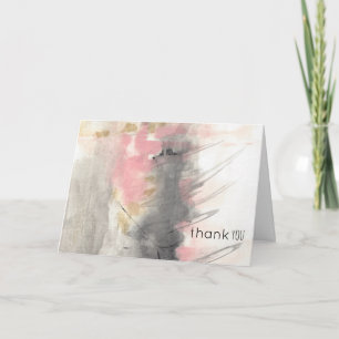Tarjeta De Agradecimiento Resumen de arte pintado de oro rosa