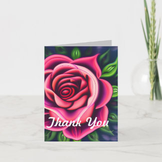 Tarjeta De Agradecimiento Resumen de la flor rosa rosada romántica