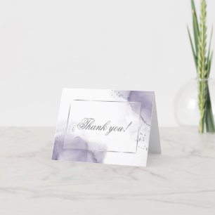 Tarjeta De Agradecimiento Resumen de la Plata Púrpura Dusty Amethyst