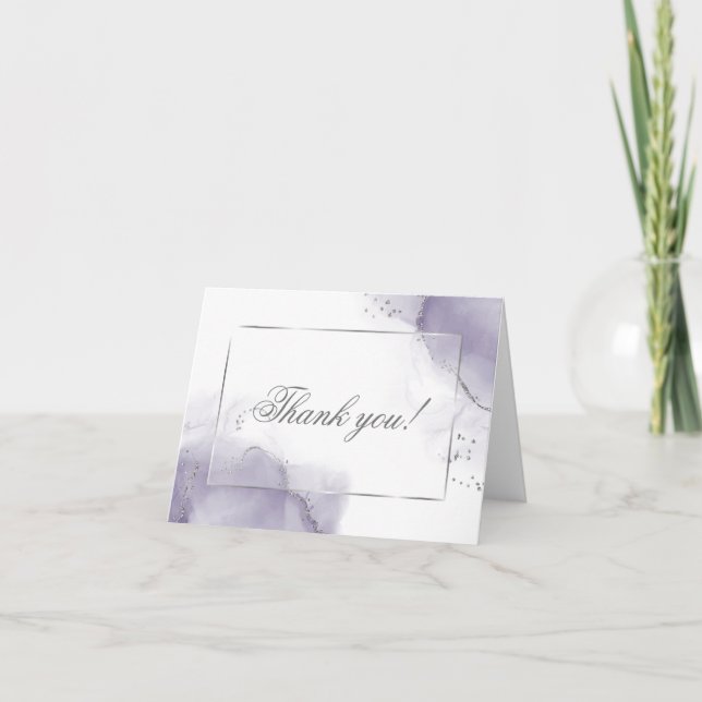 Tarjeta De Agradecimiento Resumen de la Plata Púrpura Dusty Amethyst (Anverso)