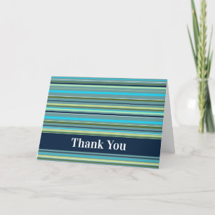 Tarjeta De Agradecimiento Resumen de las franjas verdes de color azul amaril