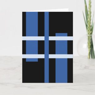 Tarjeta De Agradecimiento Resumen de líneas de arte moderno azul negro