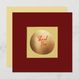 Tarjeta De Agradecimiento Resumen de oro clásico elegante rojo real