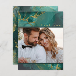 Tarjeta De Agradecimiento Resumen de oro de Moody Ink Emerald Gold Gracias I