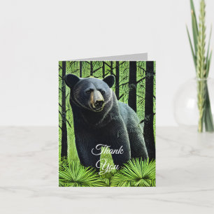Tarjeta De Agradecimiento Resumen de oso negro rústico salvaje