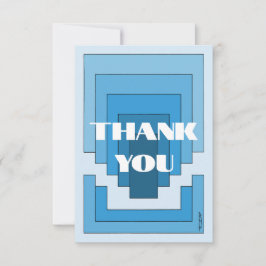 Tarjeta De Agradecimiento Resumen de Rectángulo en Azul