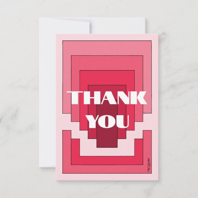 Tarjeta De Agradecimiento Resumen de Rectángulo en rojo (Anverso)