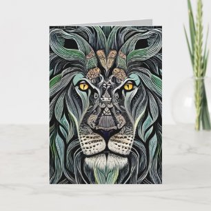 Tarjeta De Agradecimiento Resumen de Shabby Chic King Lion