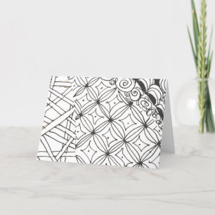 Tarjeta De Agradecimiento Resumen del diseño blanco y negro.