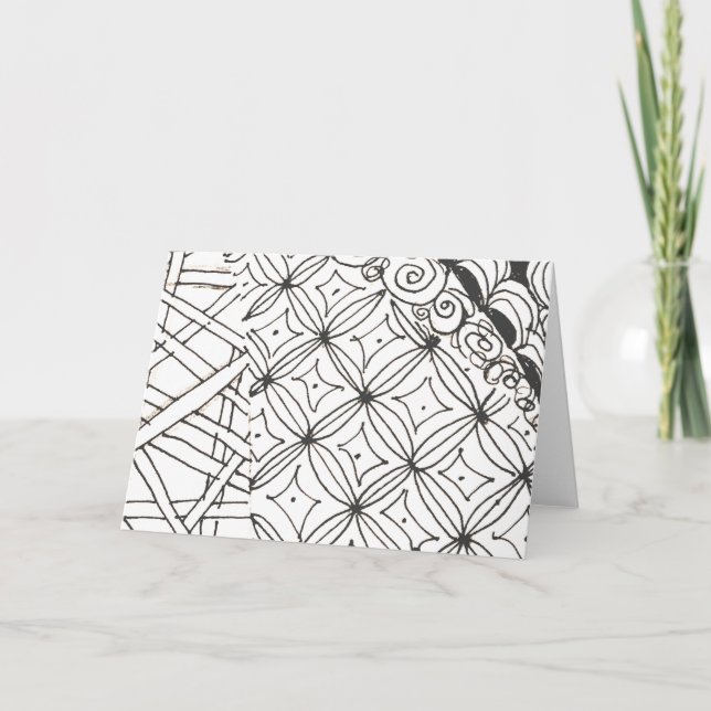 Tarjeta De Agradecimiento Resumen del diseño blanco y negro. (Anverso)