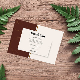 Tarjeta De Agradecimiento Resumen Elegancia Marco dorado