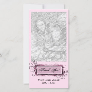 Tarjeta De Agradecimiento Resumen Floral Rosa