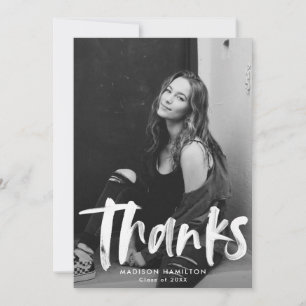 Tarjeta De Agradecimiento Resumen Graduación de fotos de pinceles verdes