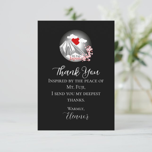 Tarjeta De Agradecimiento Resumen Monte Fuji (Anverso de pie)