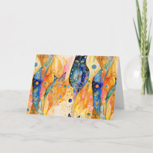 Tarjeta De Agradecimiento Resumen naranja gato