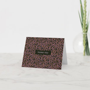 Tarjeta De Agradecimiento Resumen Punto negro rosa y Naranja moderno