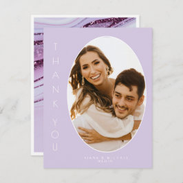 Tarjeta De Agradecimiento Resumen Purpurina Strata Boda Gracias Lc ID903