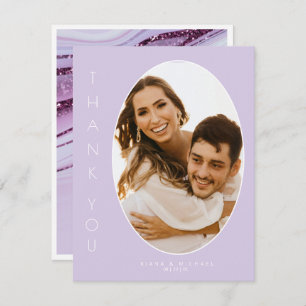 Tarjeta De Agradecimiento Resumen Purpurina Strata Boda Gracias Lc ID903