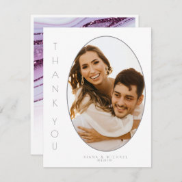 Tarjeta De Agradecimiento Resumen Purpurina Strata Boda Gracias Wt ID903