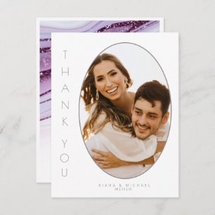 Tarjeta De Agradecimiento Resumen Purpurina Strata Boda Gracias Wt ID903