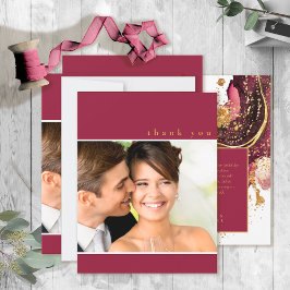 Tarjeta De Agradecimiento Resumen Sparkling Boda Wine Red ID1018