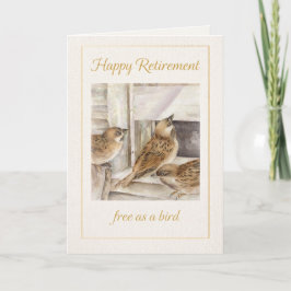 Tarjeta De Agradecimiento Retirement Card | Sparrow Art “Free as a Bird”
