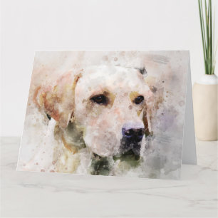 Tarjeta De Agradecimiento Retrato de acuarela de perro recuperador de labrad