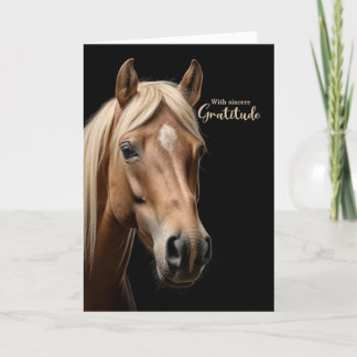 Tarjeta De Agradecimiento Retrato de caballo occidental en blanco